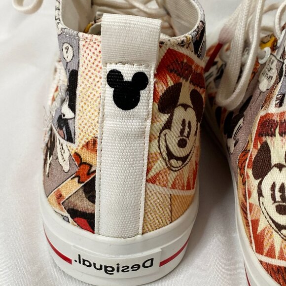 Disney Mickey Mouse Desigual High Top Sneakers SZ 41 / 10 - Picture 12 of 14